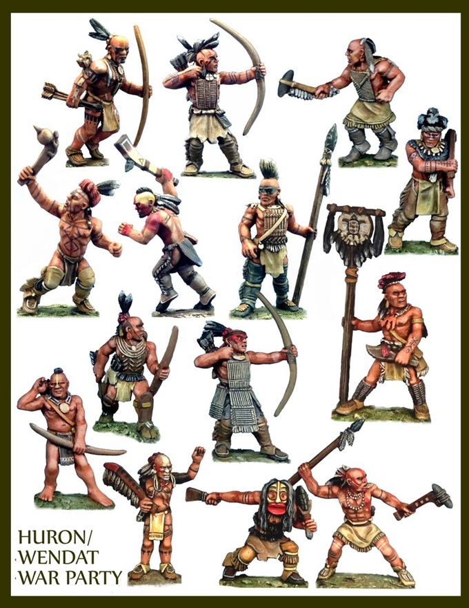 Amérindiens (Bob Murch pour Crucible Crush miniatures) Hurons-F&F